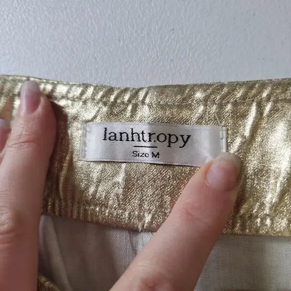 Lanhtropy Culotte Pants Metallic Gold - Picture 8 of 11
